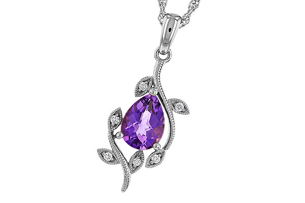 A292-76230: NECKLACE .88 AMETHYST .93 TGW (8x6MM AMY)