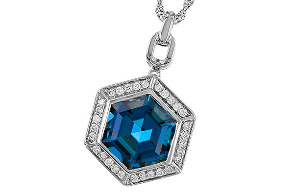 B292-75321: NECK 3.40 LONDON BLUE TOPAZ 3.55 TGW (9MM LBT)