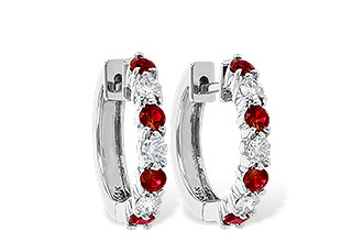 F019-12566: EARRINGS .64 RUBY 1.05 TGW