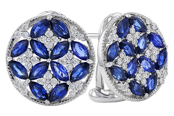 H292-74448: EARRINGS 2.07 TW SAPPHIRE 2.37 TGW