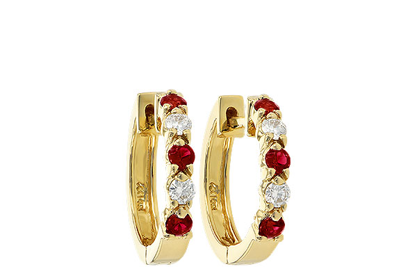 K019-12566: EARRINGS .33 RUBY .52 TGW